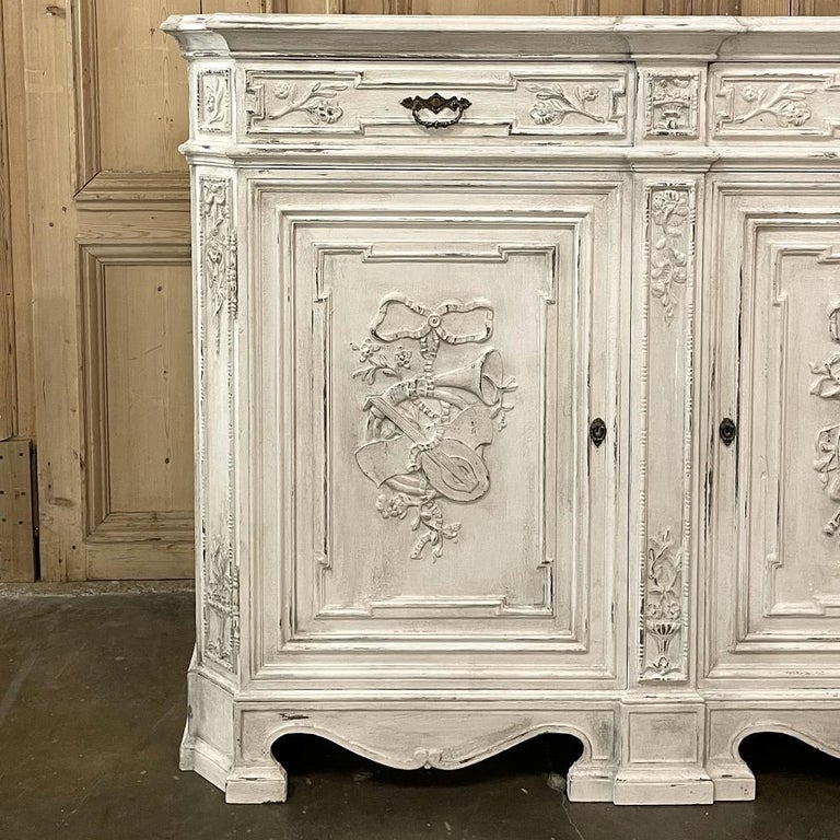 19th Century French Louis XVI Painted Buffet For Sale 2