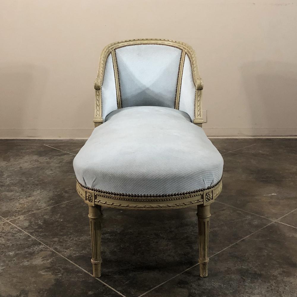 Late 19th Century 19th Century French Louis XVI Painted Chaise Longue