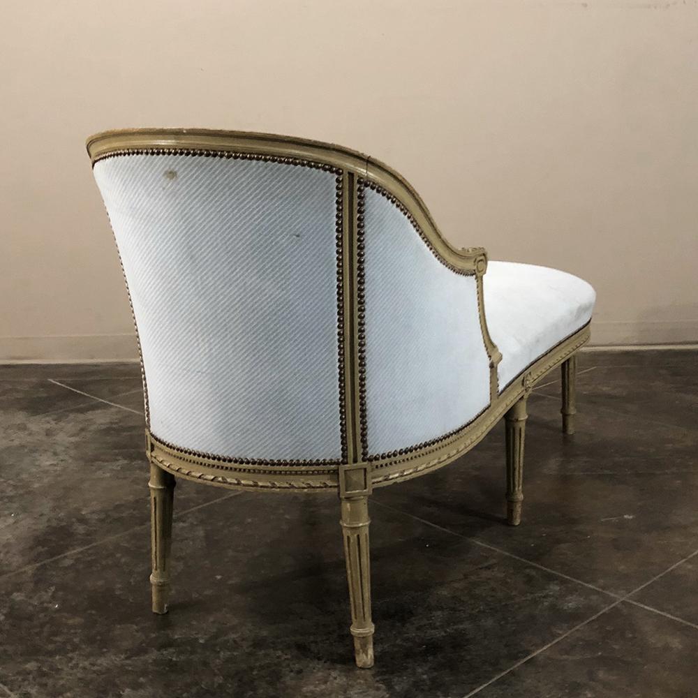 19th Century French Louis XVI Painted Chaise Longue 1