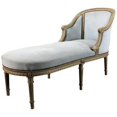 19th Century French Louis XVI Painted Chaise Longue