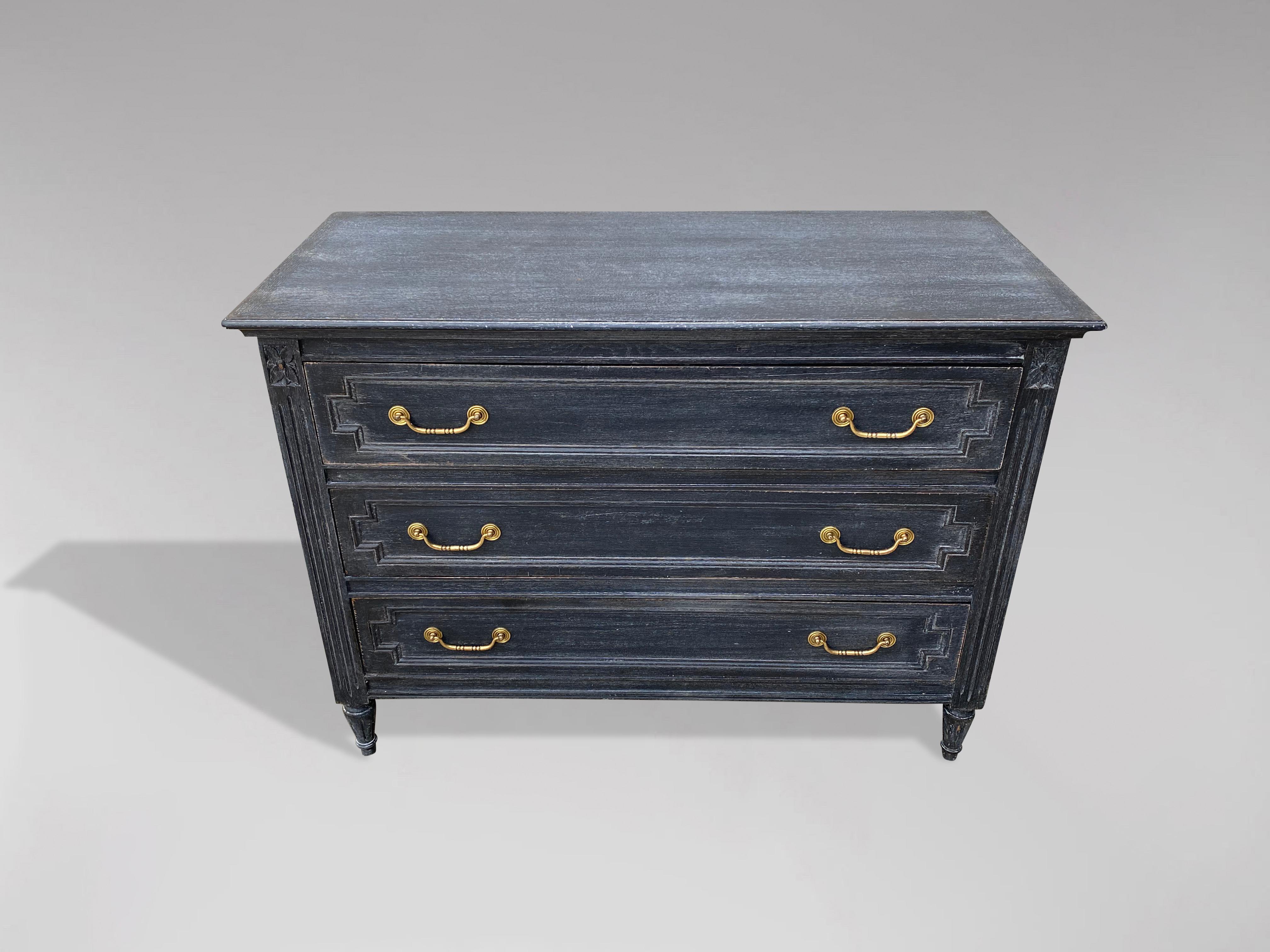 Hand-Painted 19th Century French Louis XVI Painted Commode For Sale