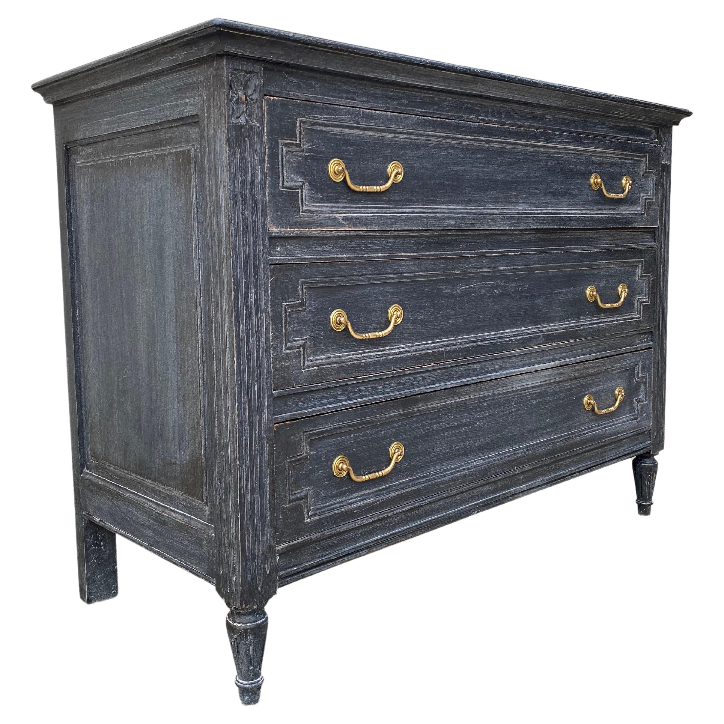 19th Century French Louis XVI Painted Commode For Sale