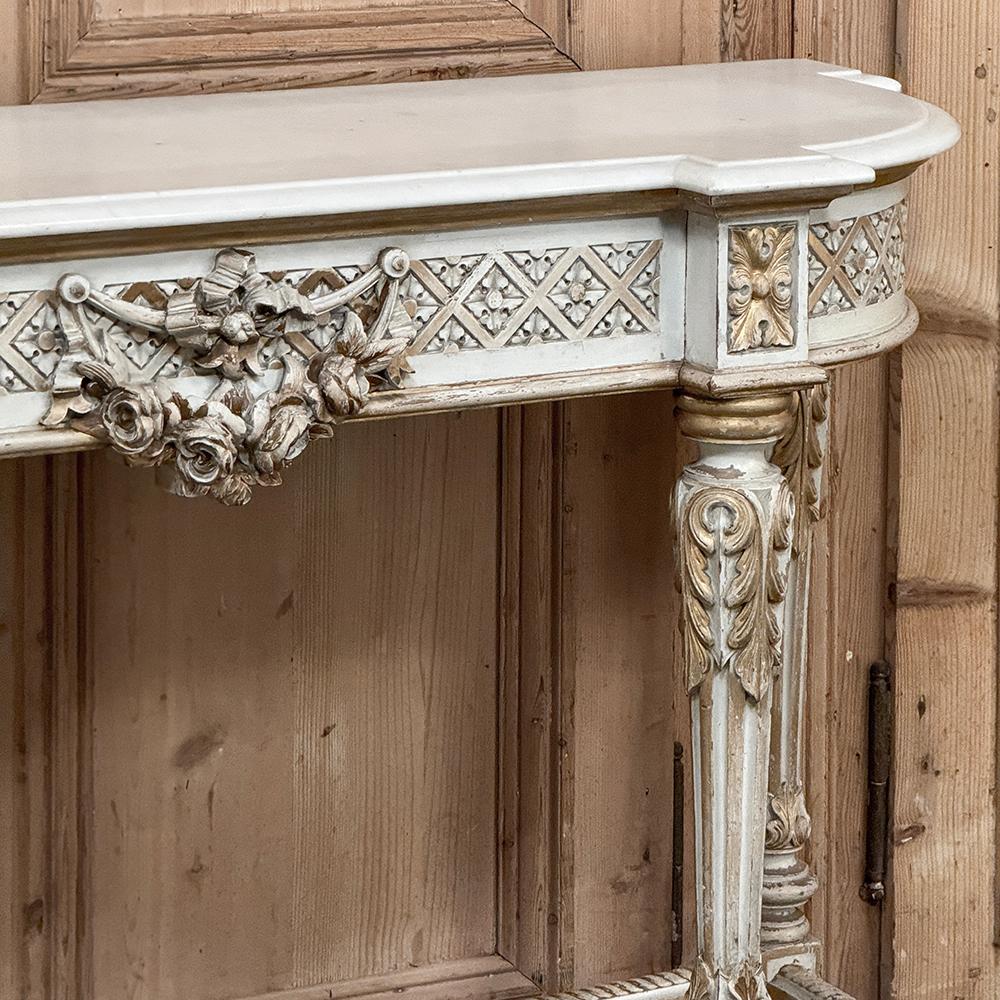 19th Century French Louis XVI Painted Console For Sale 5