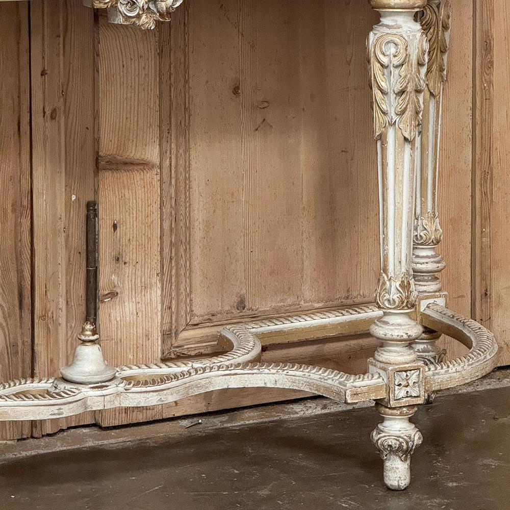 19th Century French Louis XVI Painted Console For Sale 6