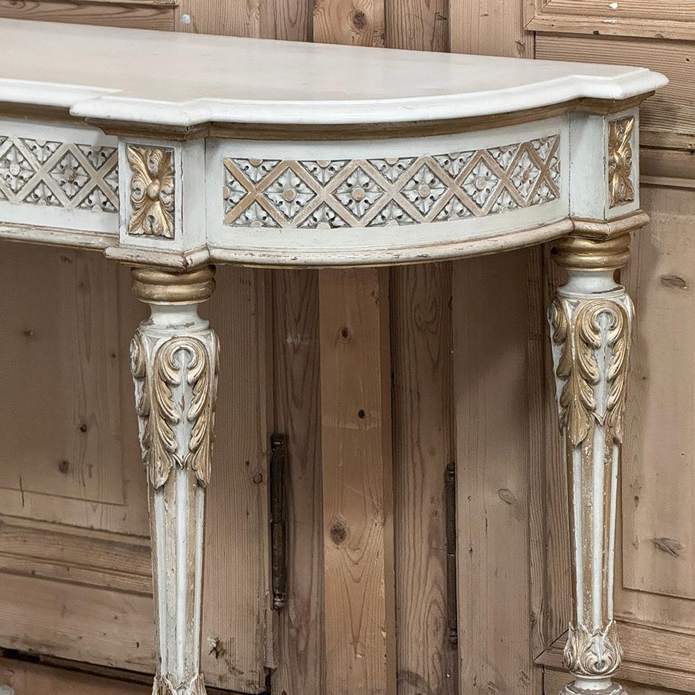 19th Century French Louis XVI Painted Console For Sale 7