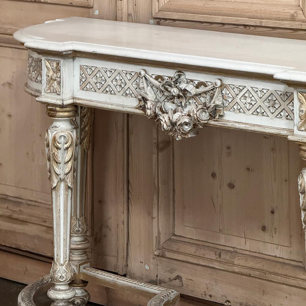 19th Century French Louis XVI Painted Console For Sale 9
