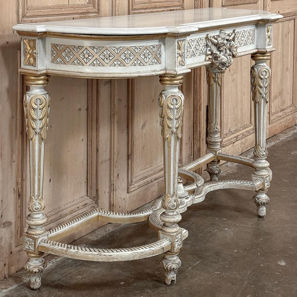 19th Century French Louis XVI Painted Console For Sale 11