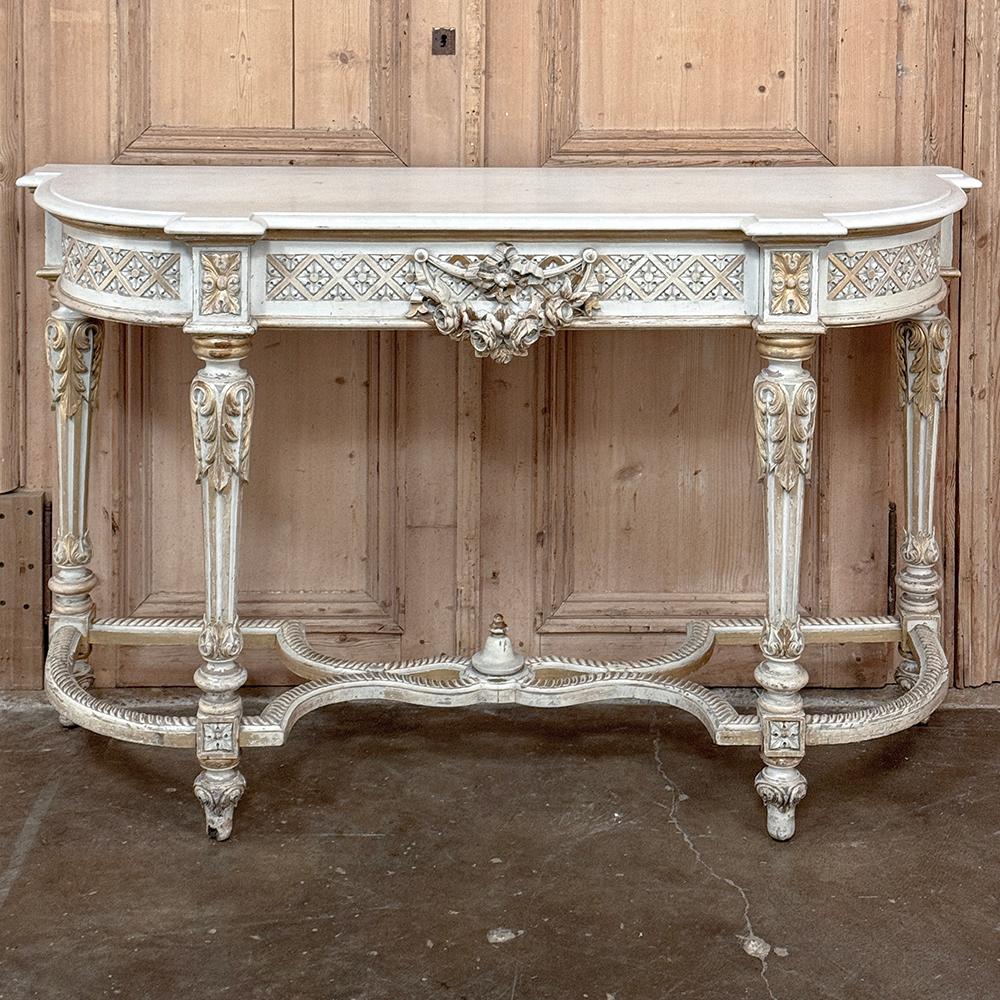 19th Century French Louis XVI Painted Console In Good Condition For Sale In Dallas, TX