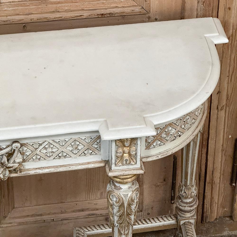 19th Century French Louis XVI Painted Console For Sale 2