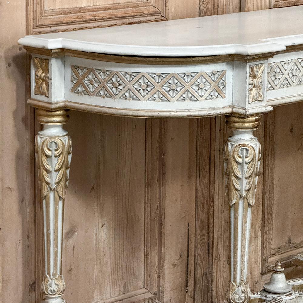 19th Century French Louis XVI Painted Console For Sale 3