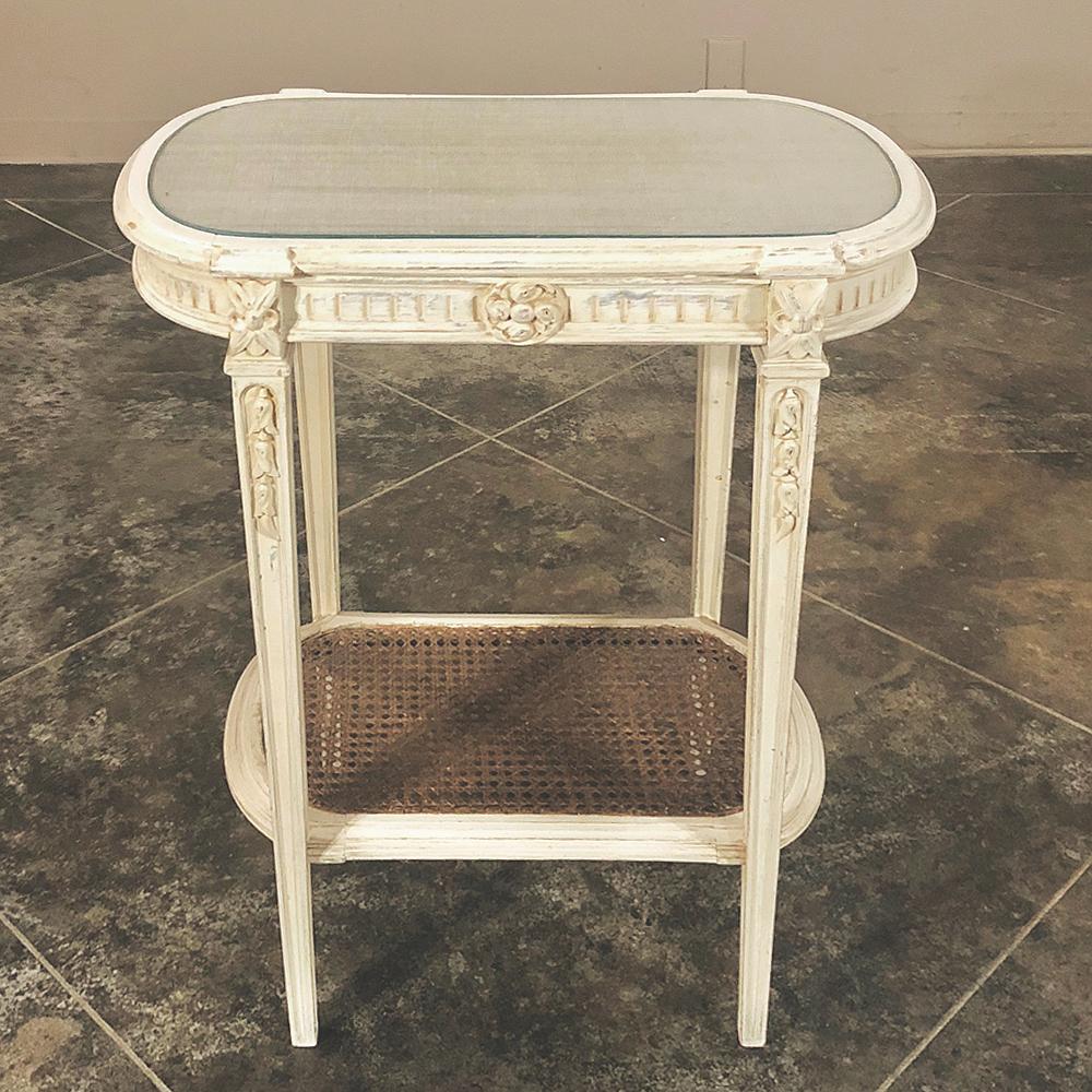 Late 19th Century 19th Century French Louis XVI Painted End Table