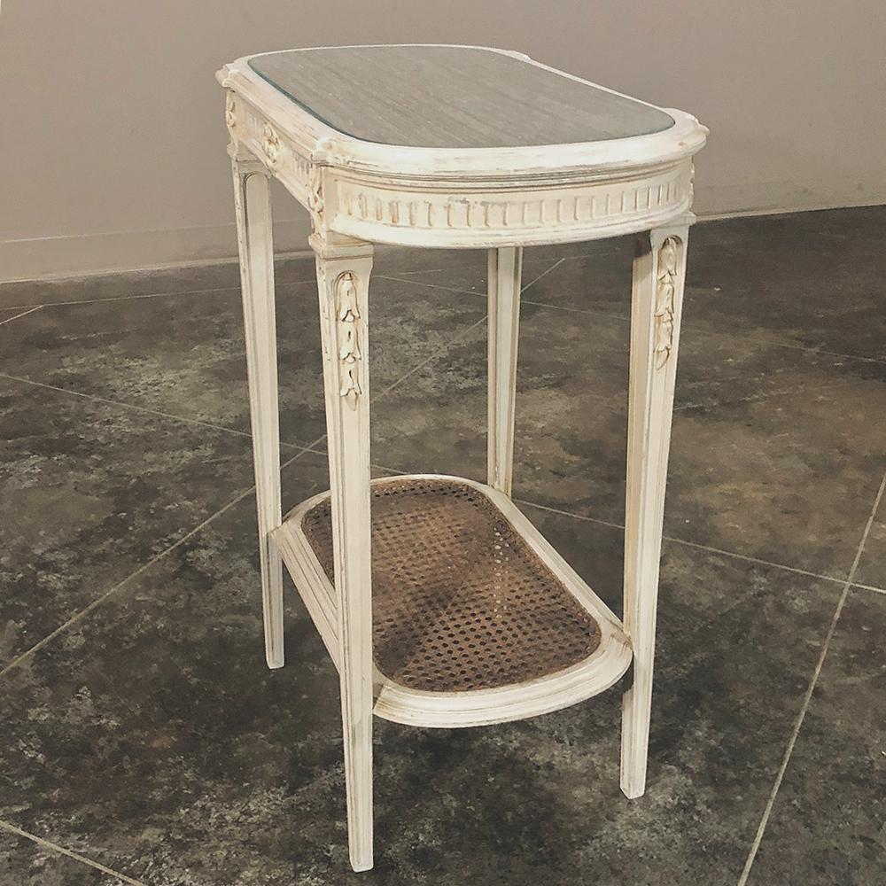 19th Century French Louis XVI Painted End Table 1