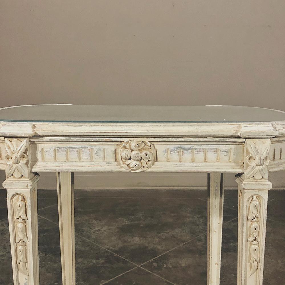 19th Century French Louis XVI Painted End Table 3