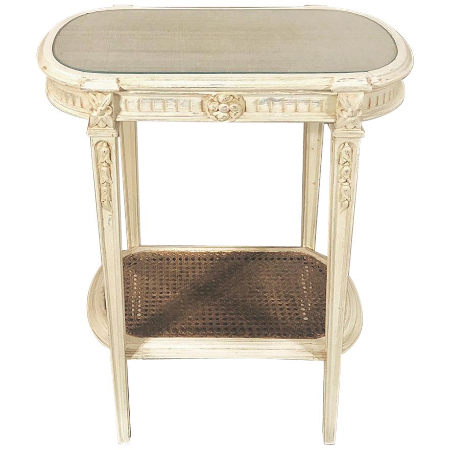 19th Century French Louis XVI Painted End Table