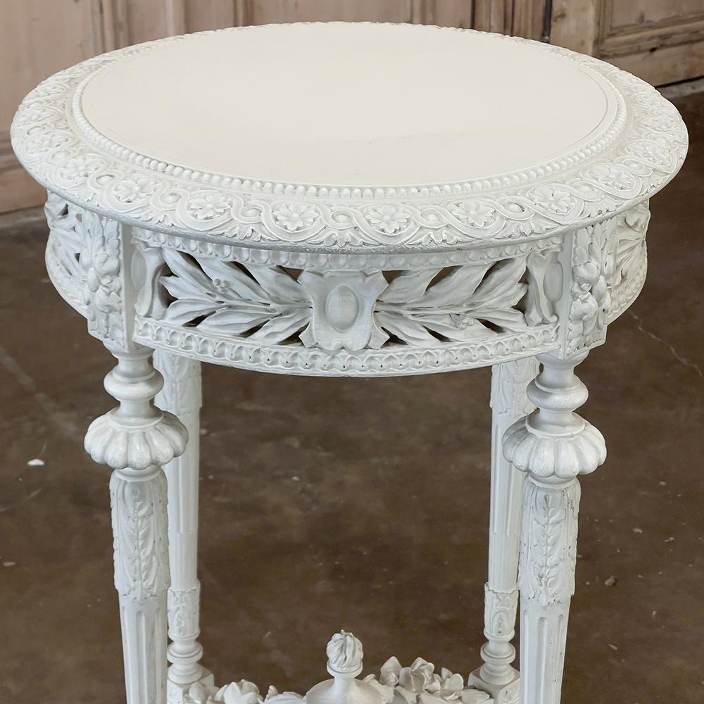 19th Century French Louis XVI Painted End Table ~ Gueridon For Sale 3