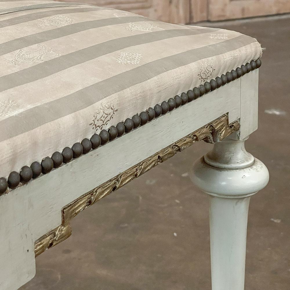19th Century French Louis XVI Painted Footstool ~ Vanity Bench For Sale 5