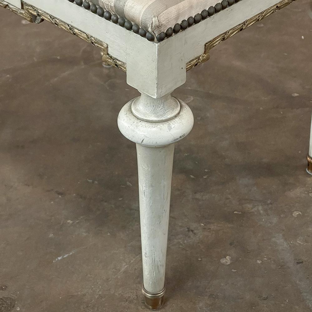 19th Century French Louis XVI Painted Footstool ~ Vanity Bench For Sale 6