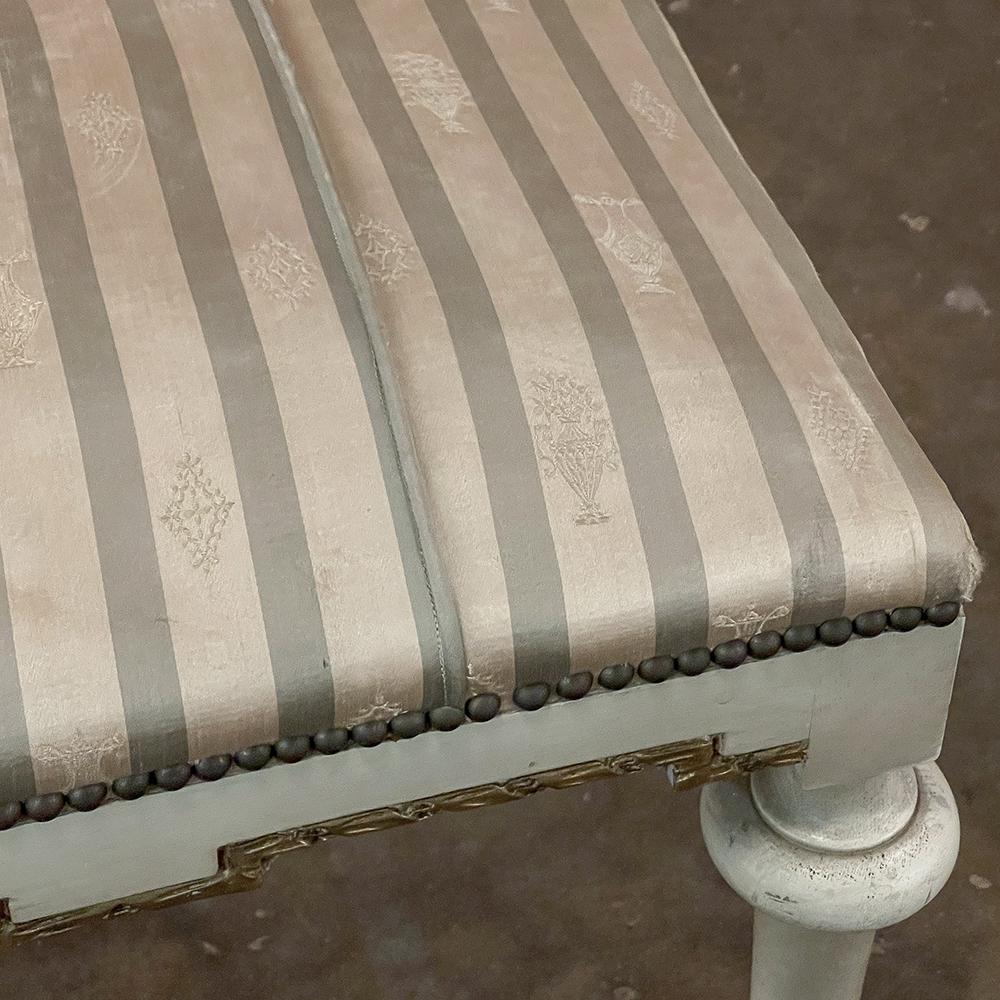 19th Century French Louis XVI Painted Footstool ~ Vanity Bench For Sale 7