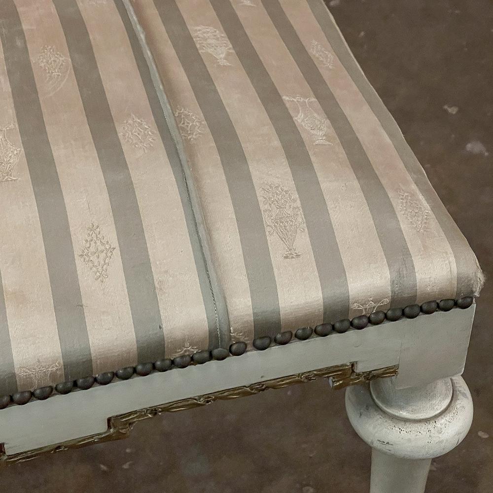 19th Century French Louis XVI Painted Footstool ~ Vanity Bench For Sale 8