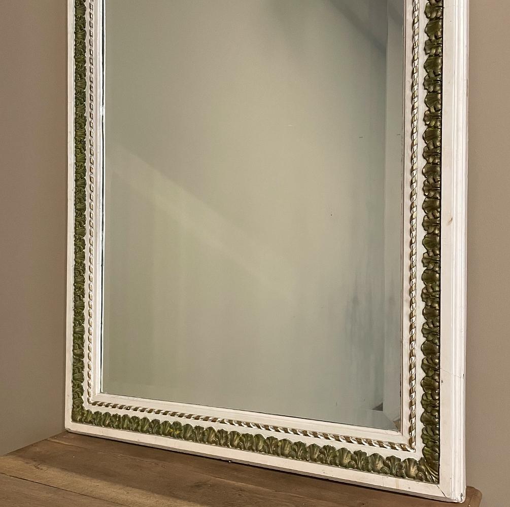 19. Jahrhundert Französisch Louis XVI gemalt & vergoldet Trumeau Spiegel im Angebot 6