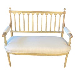 19th Century French Louis XVI Painted Loveseat