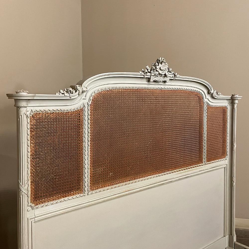 19th Century French Louis XVI Painted Queen Bed 7