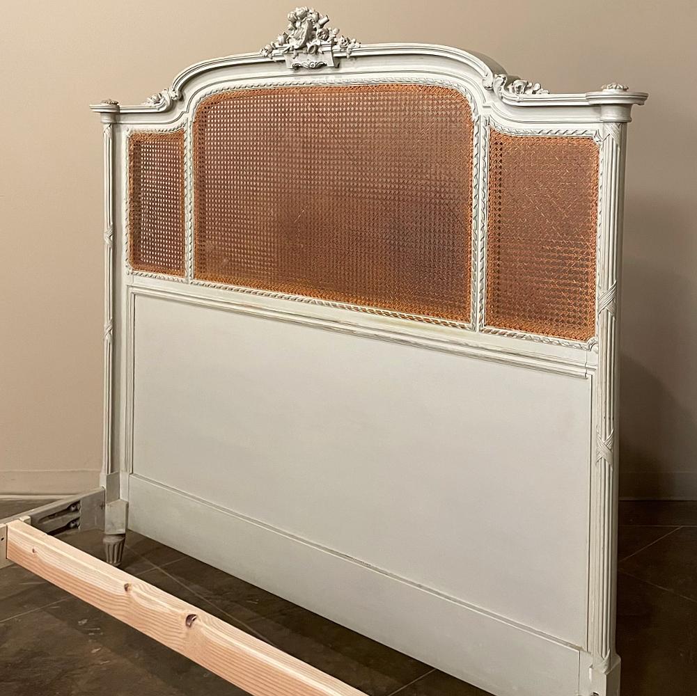 Late 19th Century 19th Century French Louis XVI Painted Queen Bed