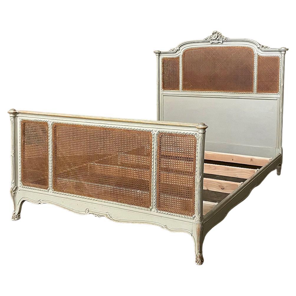 19th Century French Louis XVI Painted Queen Bed