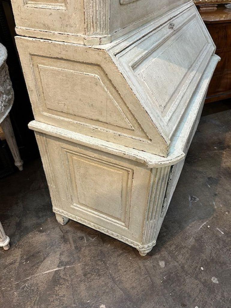 19th Century French Louis XVI Painted Secretaire For Sale 2
