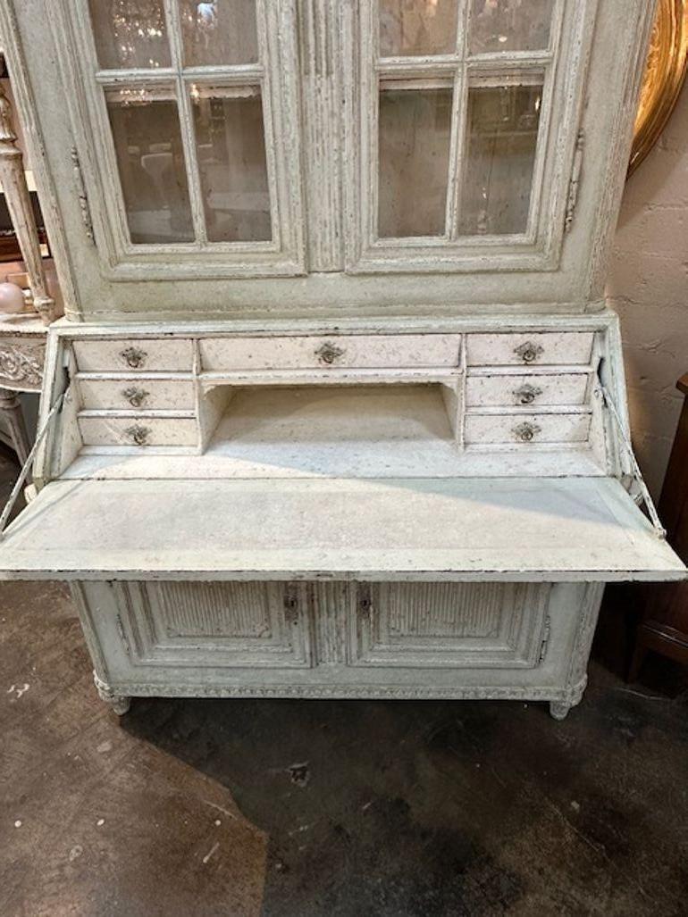 19th Century French Louis XVI Painted Secretaire For Sale 3