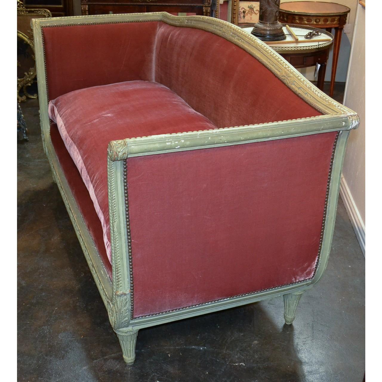 19th Century French Louis XVI Painted Sofa In Good Condition In Dallas, TX