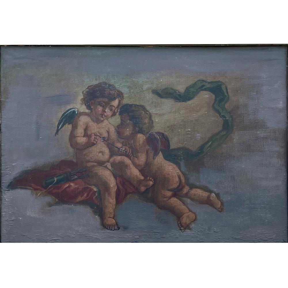 19th Century French Louis XVI Painted Trumeau For Sale 8