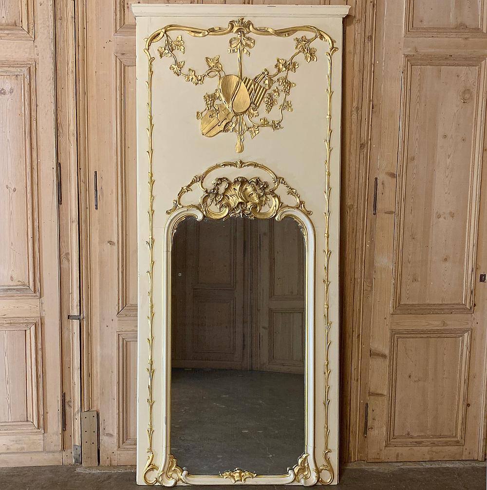 Louis XIV 19th Century French Louis XVI Painted Trumeau For Sale