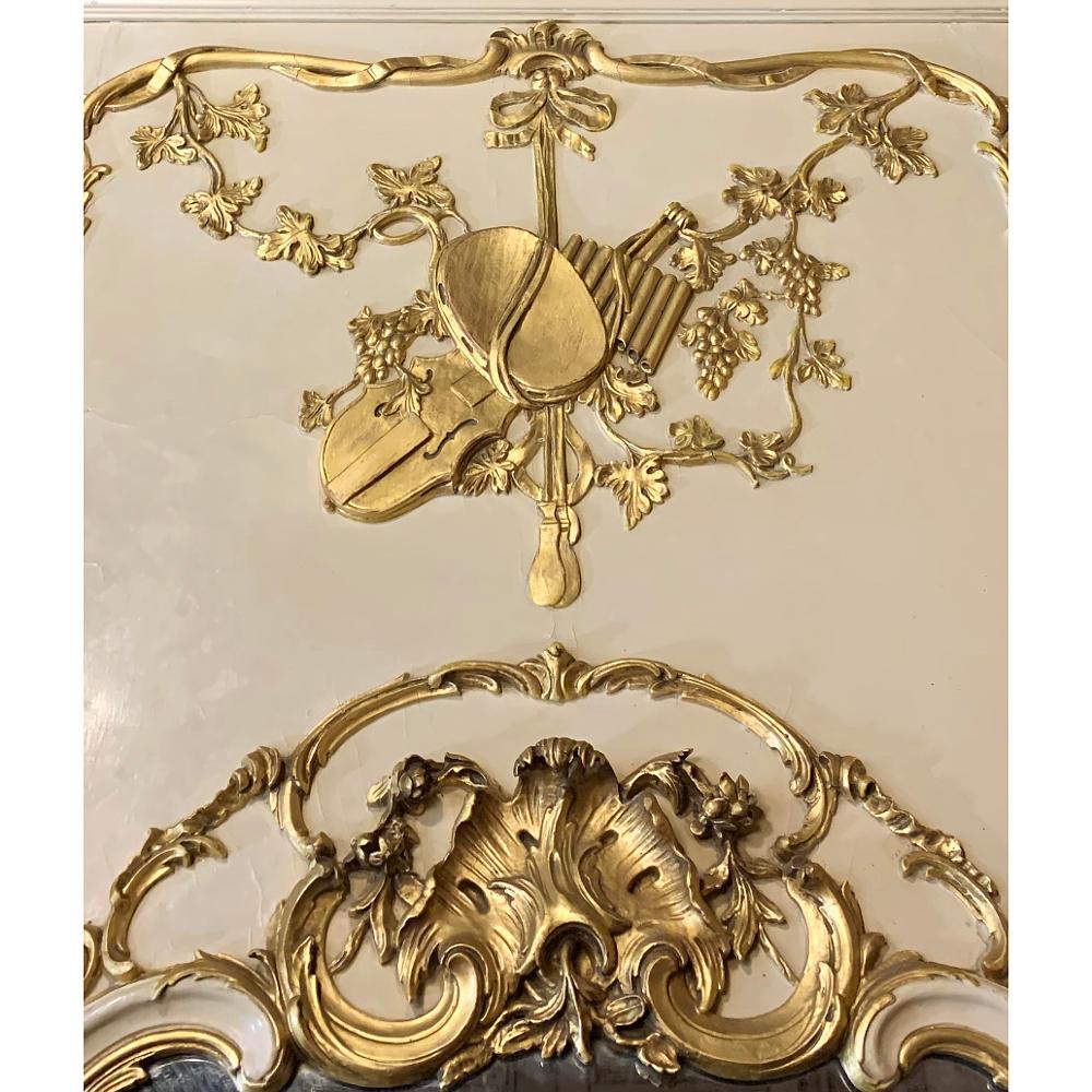 19. Jahrhundert Französisch Louis XVI gemalt Trumeau (Spiegel) im Angebot
