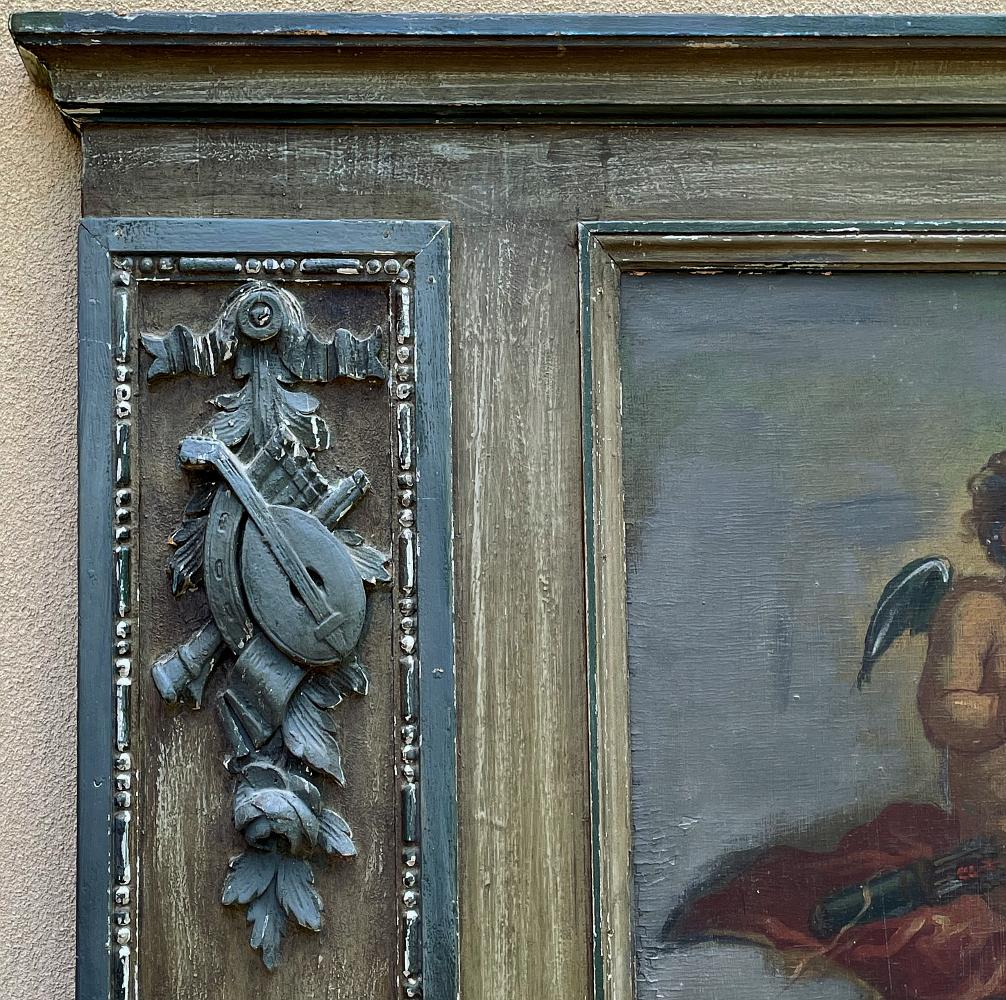 Specchio francese Luigi XVI del 19° secolo dipinto a trumeau in vendita 6