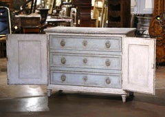19th Century French Louis XVI Painted Two-Door Buffet Commode Chest of Drawers