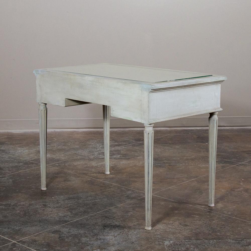 19th Century French Louis XVI Painted Vanity, Writing Table 7