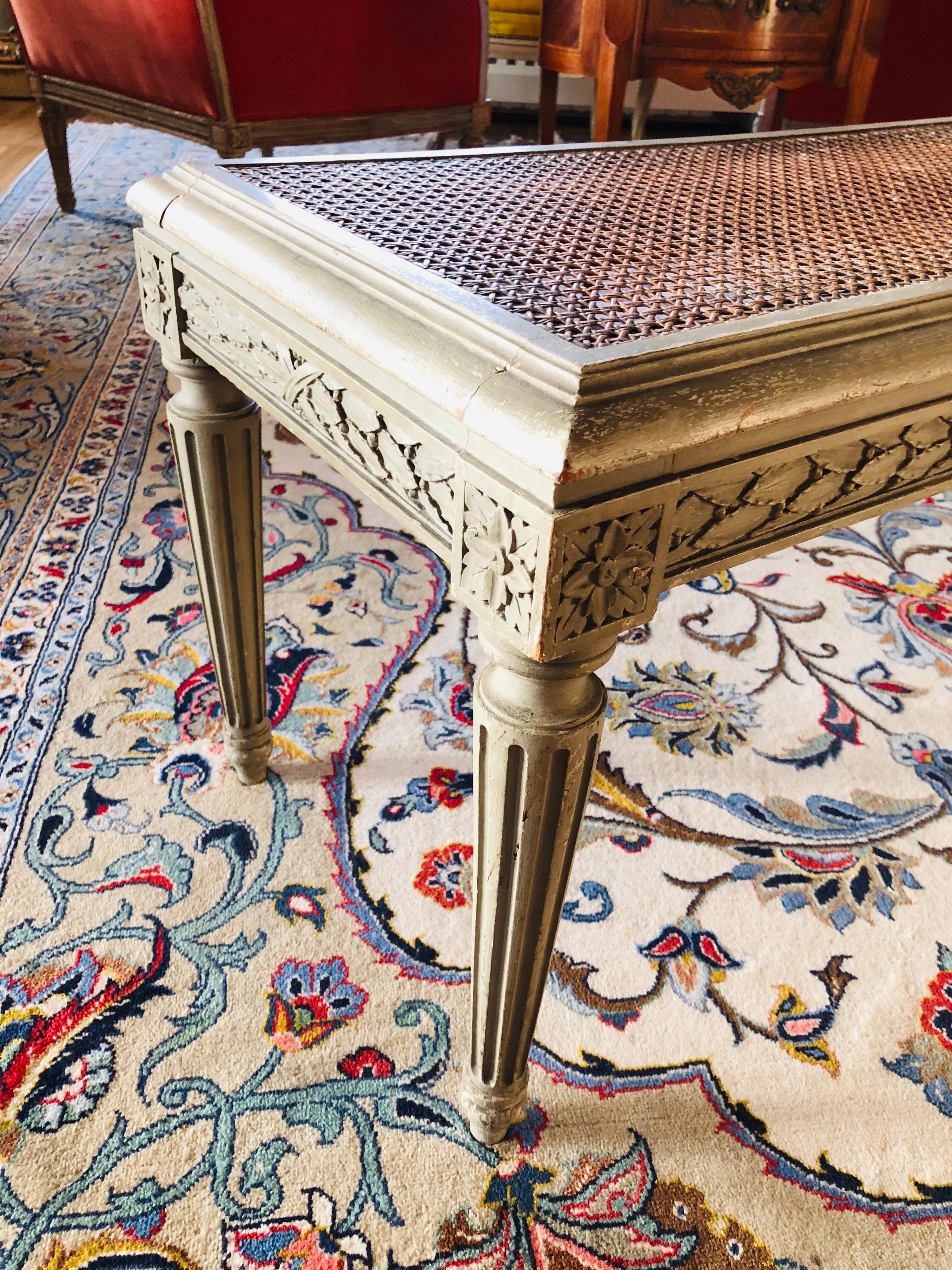 19th Century French Louis XVI Pair of Petite Hand Painted Side Chairs 