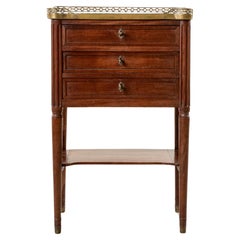 19th Century French Louis XVI Period Mahogany and Marble Nightstand, Side Table