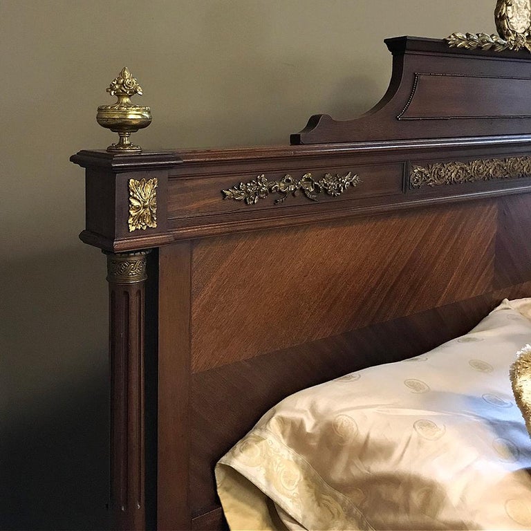 19th Century French Louis XVI Queen Bed with Ormolu at 1stDibs