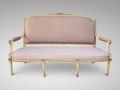 Französische Louis XVI-Sofa, 19. Jahrhundert, neu gepolstert, geschnitzt