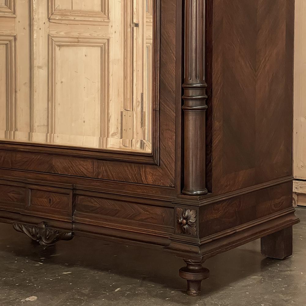 19th Century French Louis XVI Rosewood Armoire For Sale 10