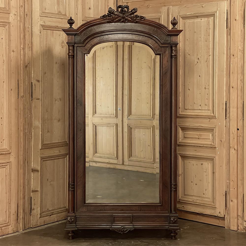 Hand-Crafted 19th Century French Louis XVI Rosewood Armoire For Sale