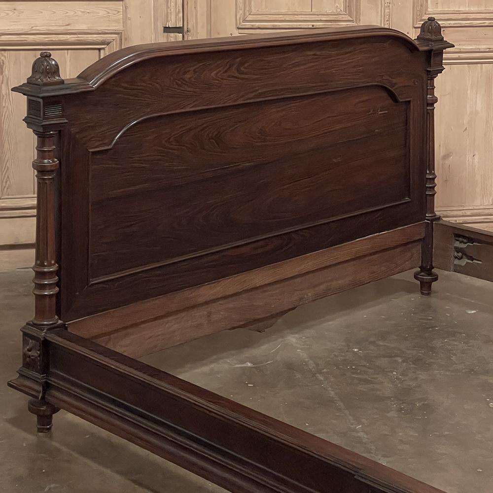 19th Century French Louis XVI Rosewood Queen Bed For Sale 12