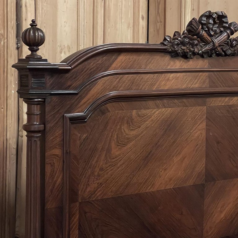 19th Century French Louis XVI Rosewood Queen Bed For Sale at 1stDibs