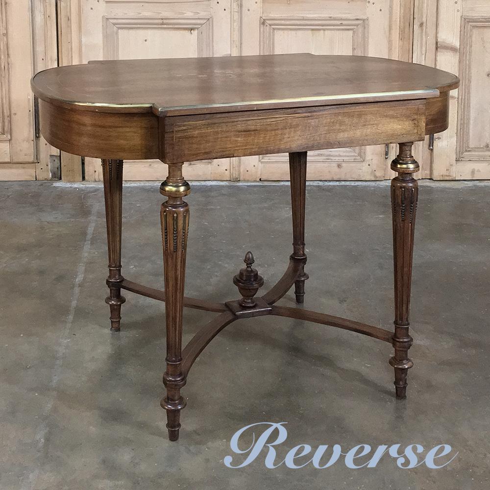 19th century French Louis XVI rosewood desk or writing table and bronze mounts was crafted from the exotic wood that was commonly called kingwood, as it was considered the finest wood for furniture ever known on the planet at the time! This splendid