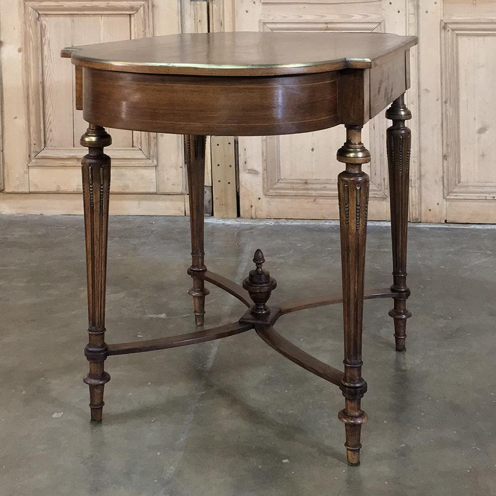 19th Century French Louis XVI Rosewood Desk or Writing Table and Bronze Mounts 2