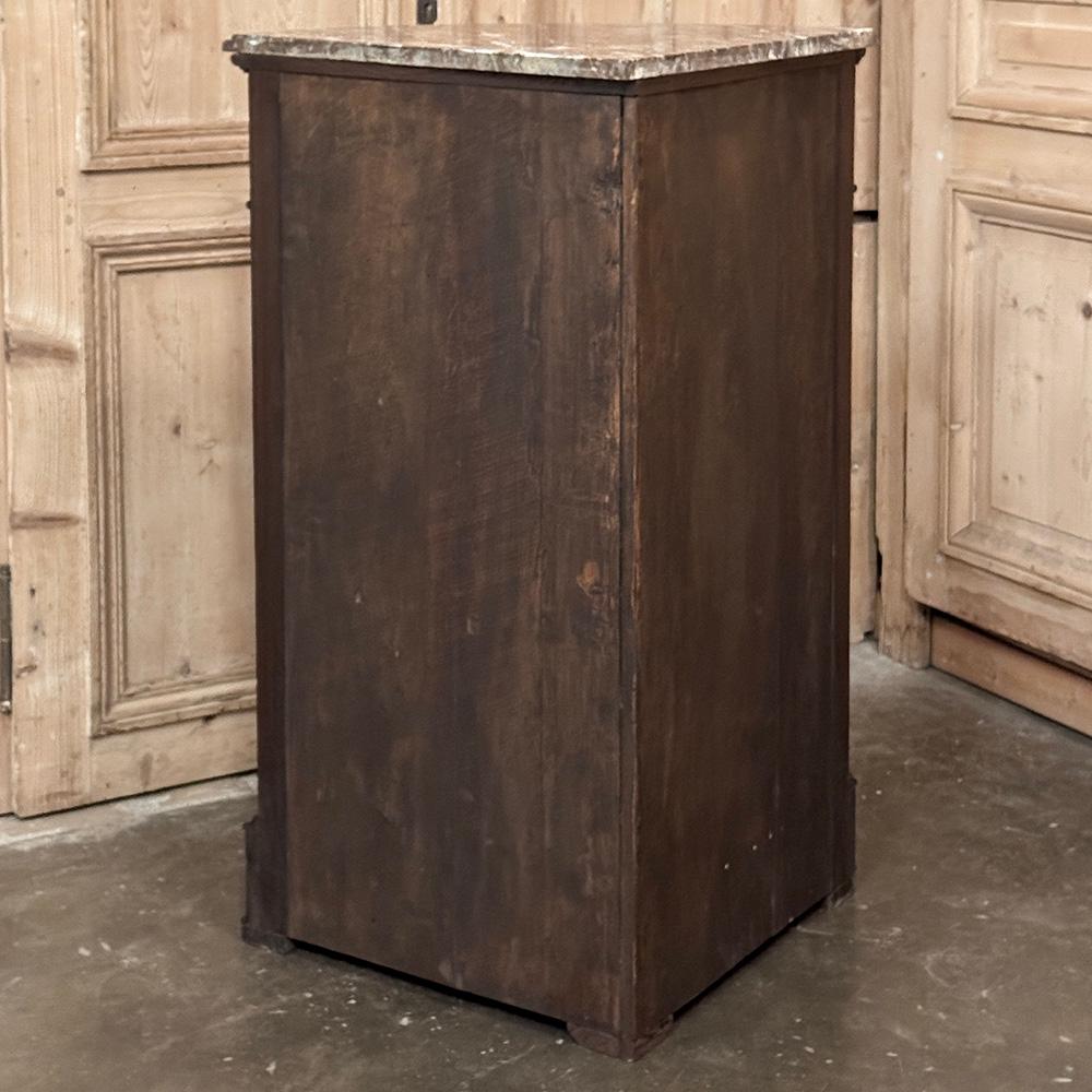 19th Century French Louis XVI Rosewood Marble Top Corner Vitrine ~ Cabinet For Sale 13