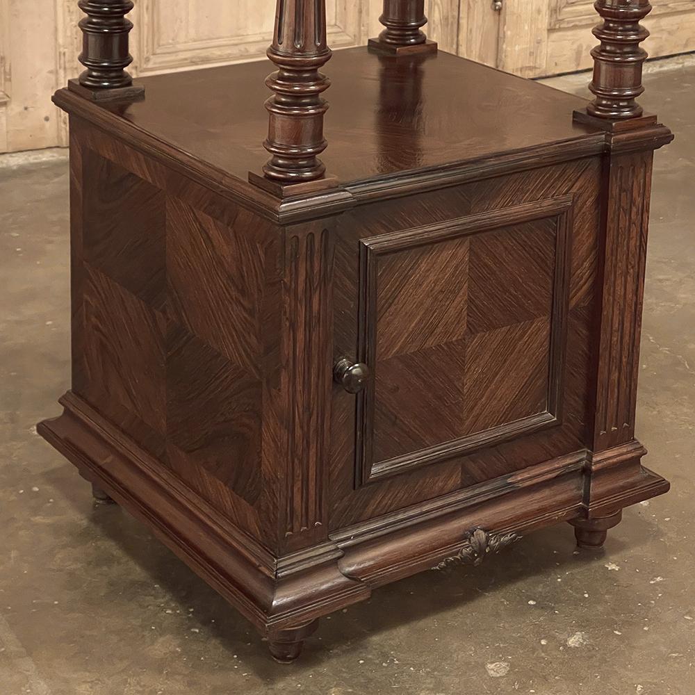 19th Century, French, Louis XVI Rosewood Marble Top Nightstand For Sale 5