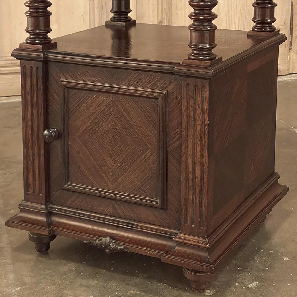 19th Century, French, Louis XVI Rosewood Marble Top Nightstand For Sale 8